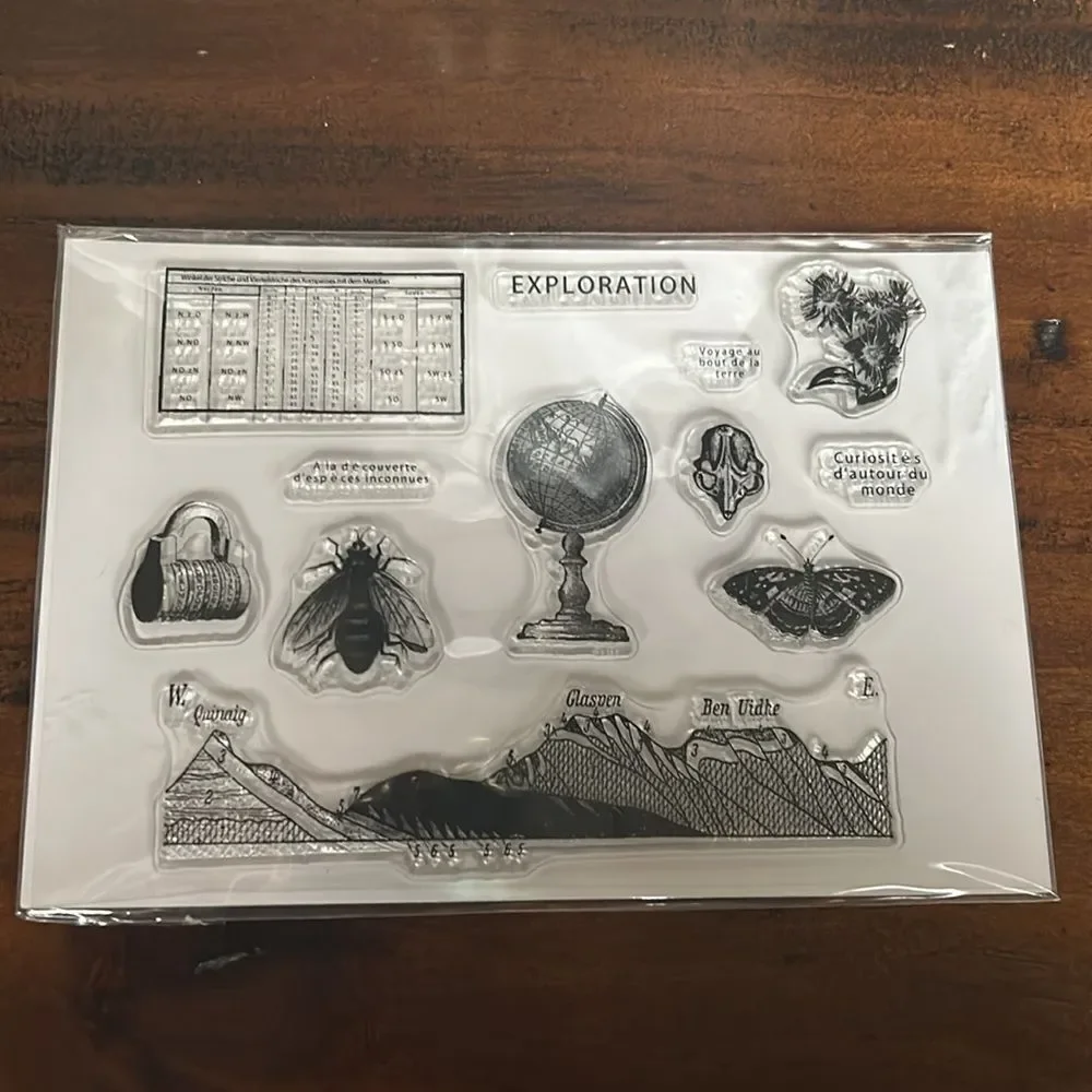 CoraCreaCrafts clear stamps exploring motive NEW
